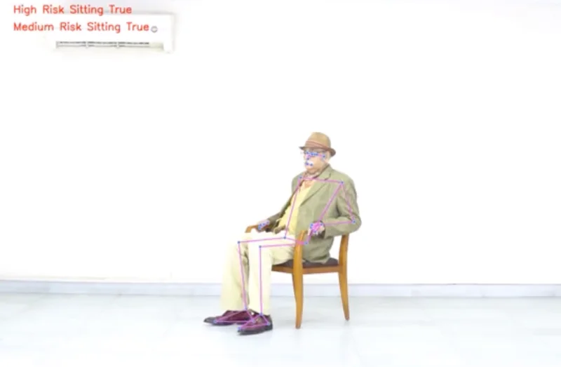 Fall-risk detection classifying sitting and standing risk states
