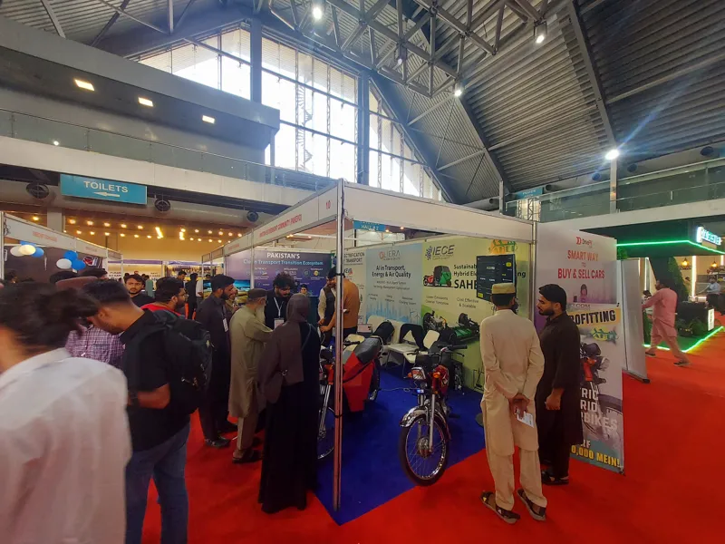 Exhibition floor at the Pakistan EV Expo