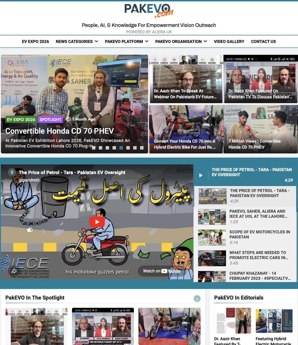 The pakevo.com front page