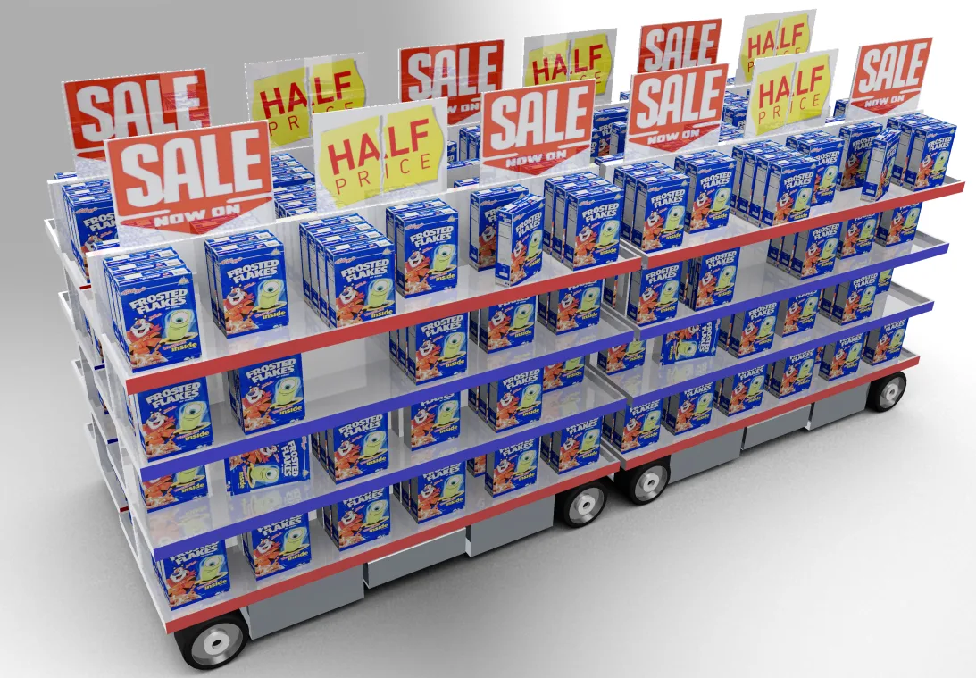Self-driving shelf platforms platooning