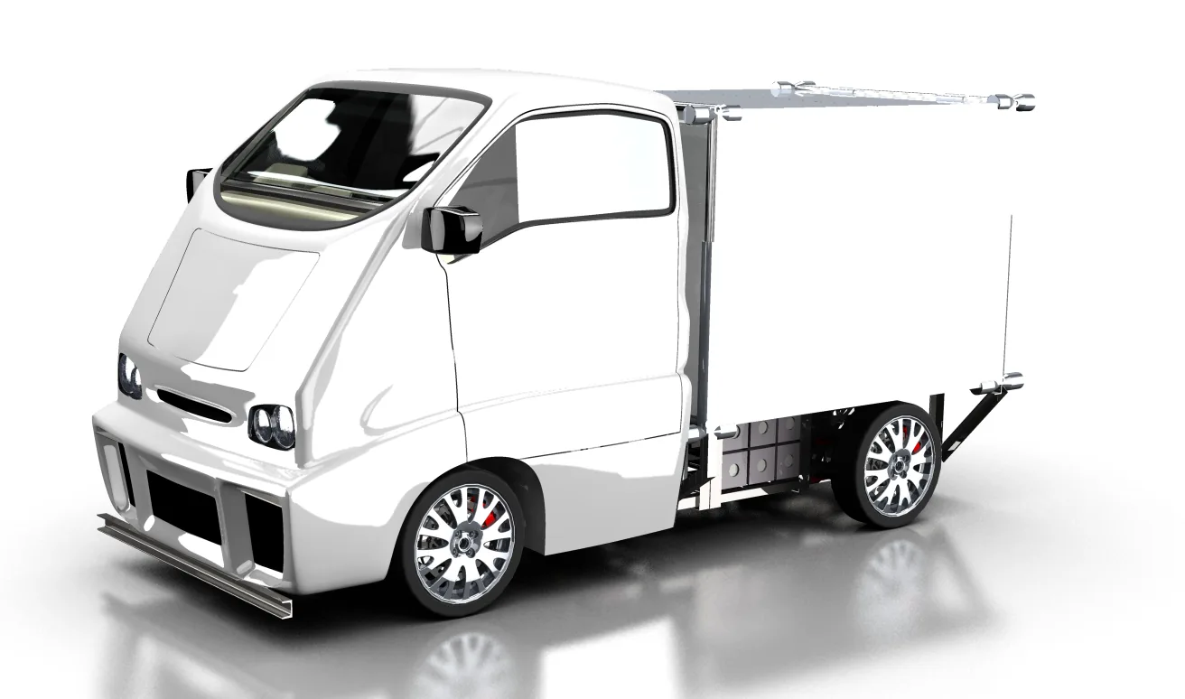 Concept render of the cab and payload module in delivery configuration